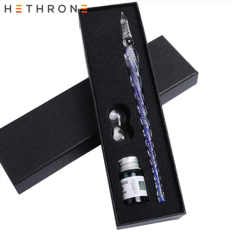 A Hethrone перьевая ручка с высоким стеклом, каллиграф, винтажная Волшебная подарочная ручка с чернилами, водная ручка для Английской Каллиграфии, ручка звездного неба - Цвет: A
