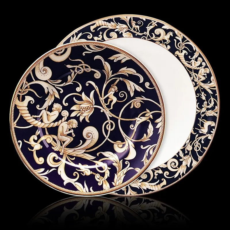 

Service Plate Set Bone China Dinner Plate Coffe Cup Saucer Coffeeware Dinnerware Dessert Tray Kitchen Supplies