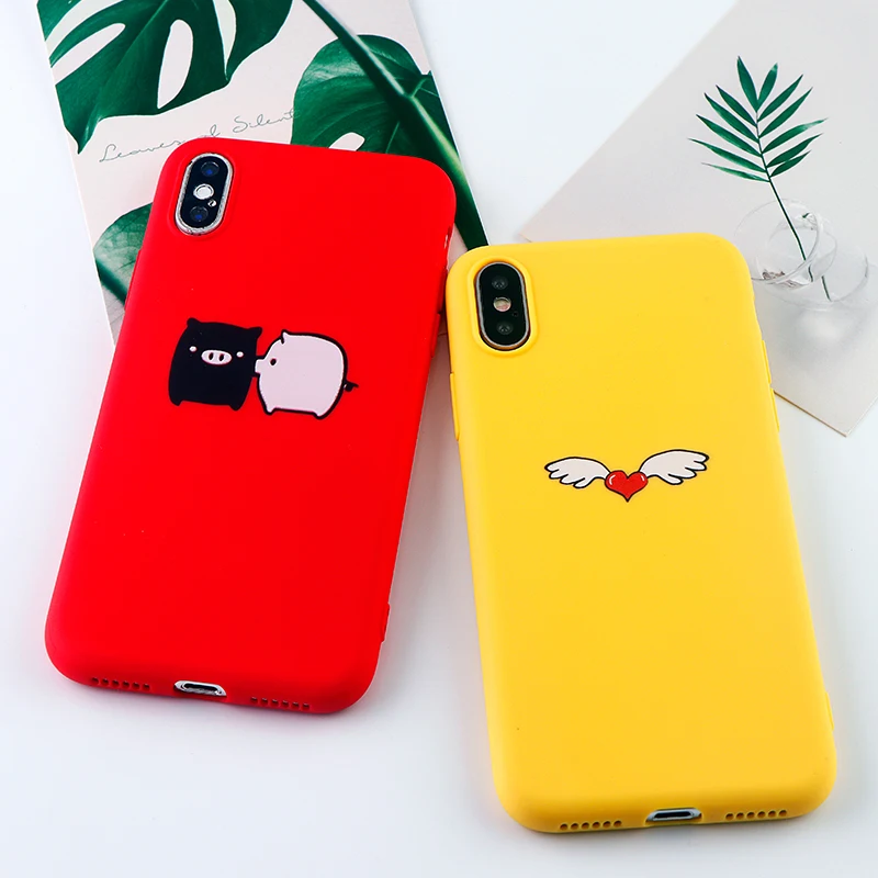 Забавный мобильный телефон чехлы для iphone 6s 7 8 Plus X XS чехол max xr красное сердце