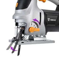 DEKO JIG Saw Лазерная направляющая 6 электрическая пила с переменной скоростью с 6 лезвиями металлическая линейка шестигранный гаечный ключ электроинструмент