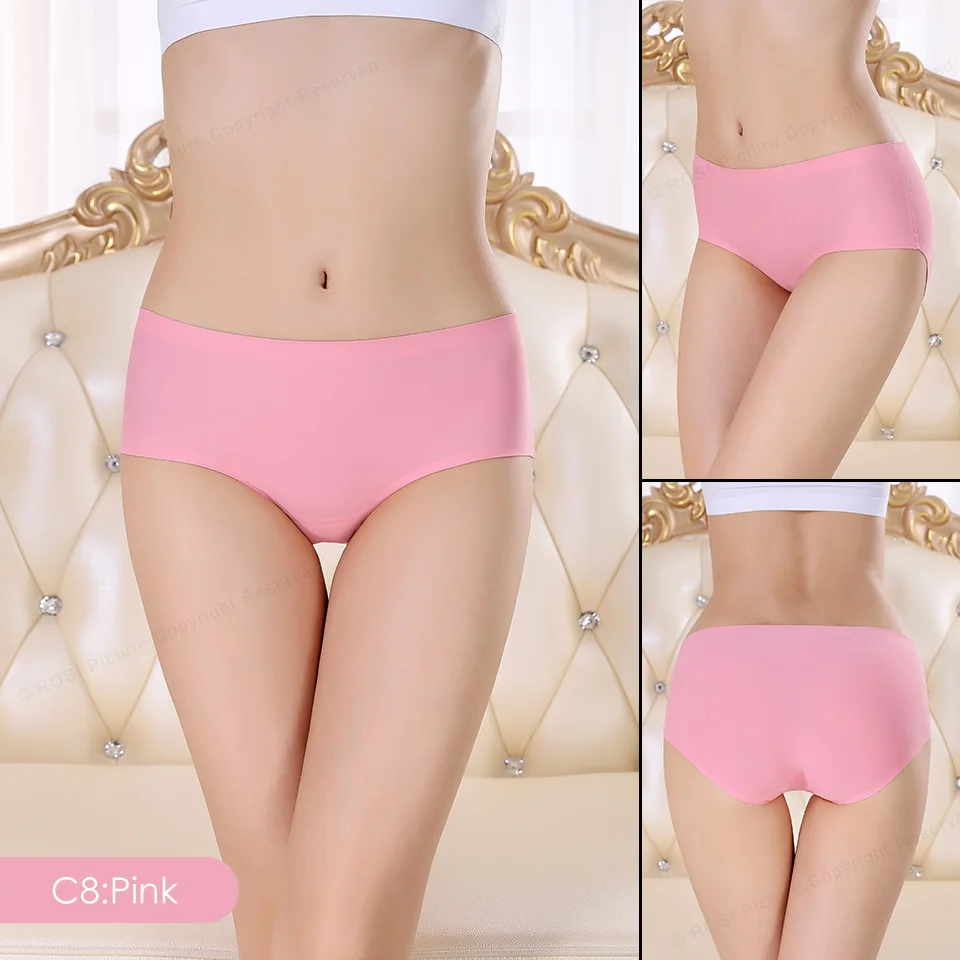Ультра тонкие Бесшовные Трусики Женщины Sexy Ice Silk Нижнее Белье Трусы Женские