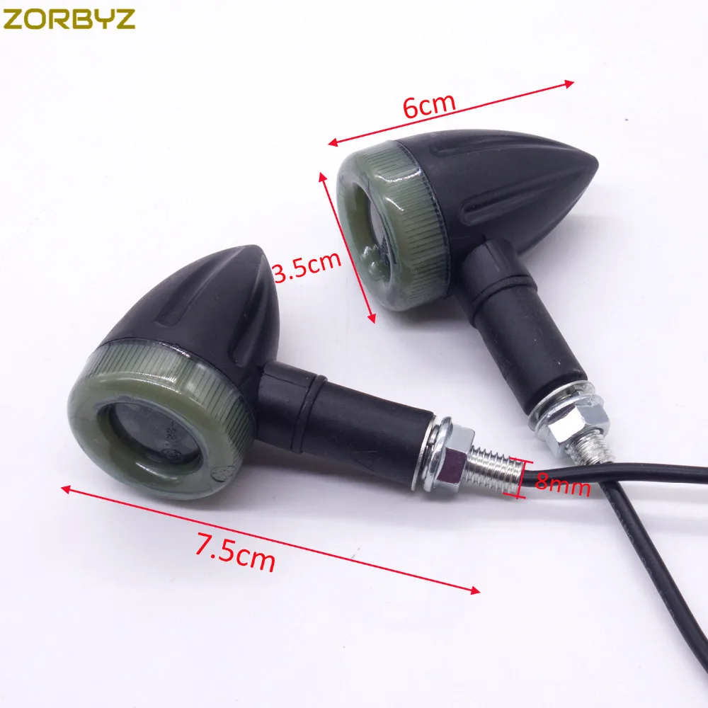 ZORBYZ 2X Универсальный черный мотоцикл светодиодный Янтарный фонарь поворотник задние тормозные Световые индикаторы