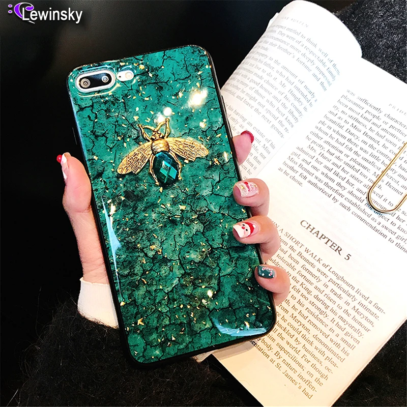 Чехол с Пчелкой и ветром для huawei p20 pro nova 3i 2s блестящий Мраморный чехол трещинами