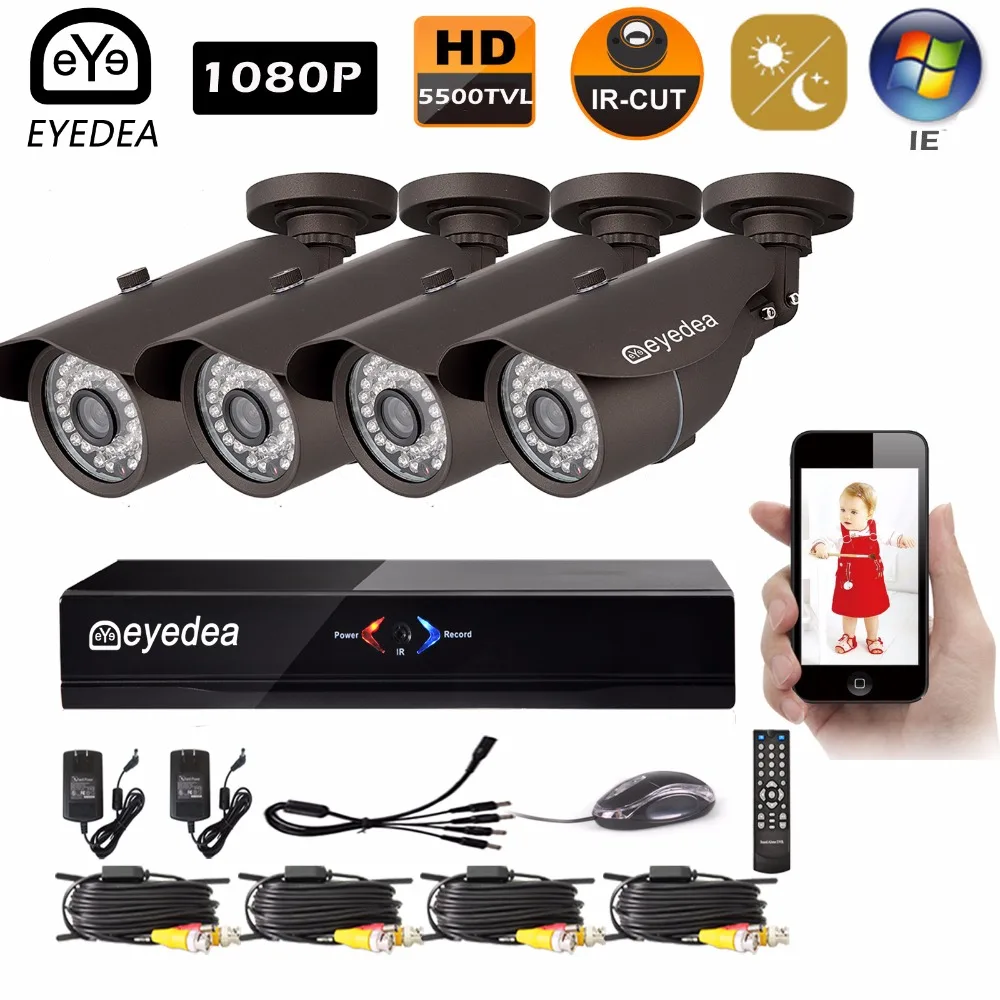 Eyedea 8CH автономный Удаленный просмотр DVR сетевой видеорегистратор HD 1080 P 2.0MP черный