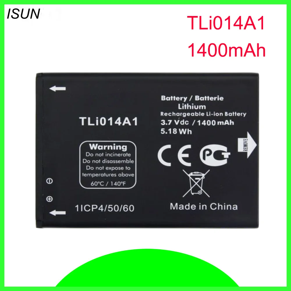 Аккумулятор ISUNOO Tli014A1 1400 мАч для Alcatel M'Pop 5020 5020D fire 4012 4012A 4012X 4007D Pixi 3 4 5 &quot4027 4027D /A 4027X