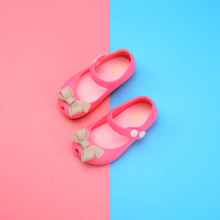 2019 новый маленький лук прозрачные сандалии Melissa девушка желе детские обувь