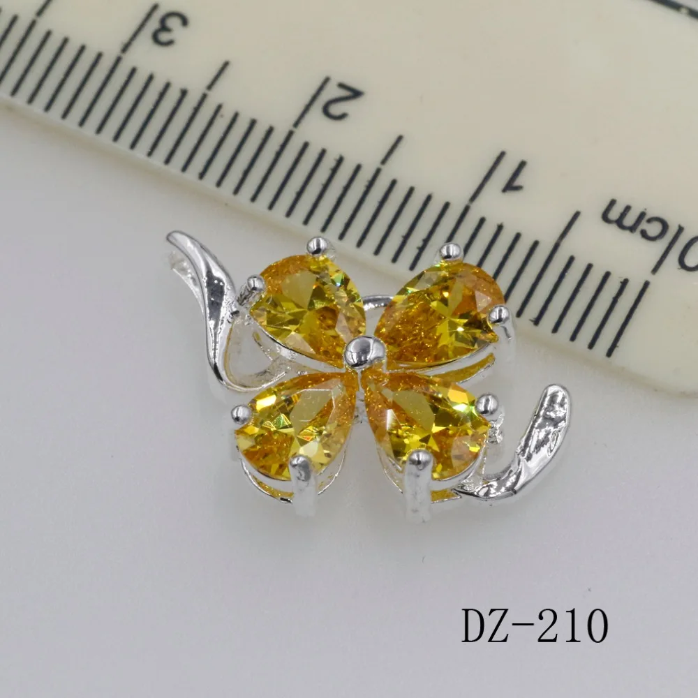 Подвеска женская с подвеской из серебра 925 пробы фианитом|silver charm pendant|charms clovercharms