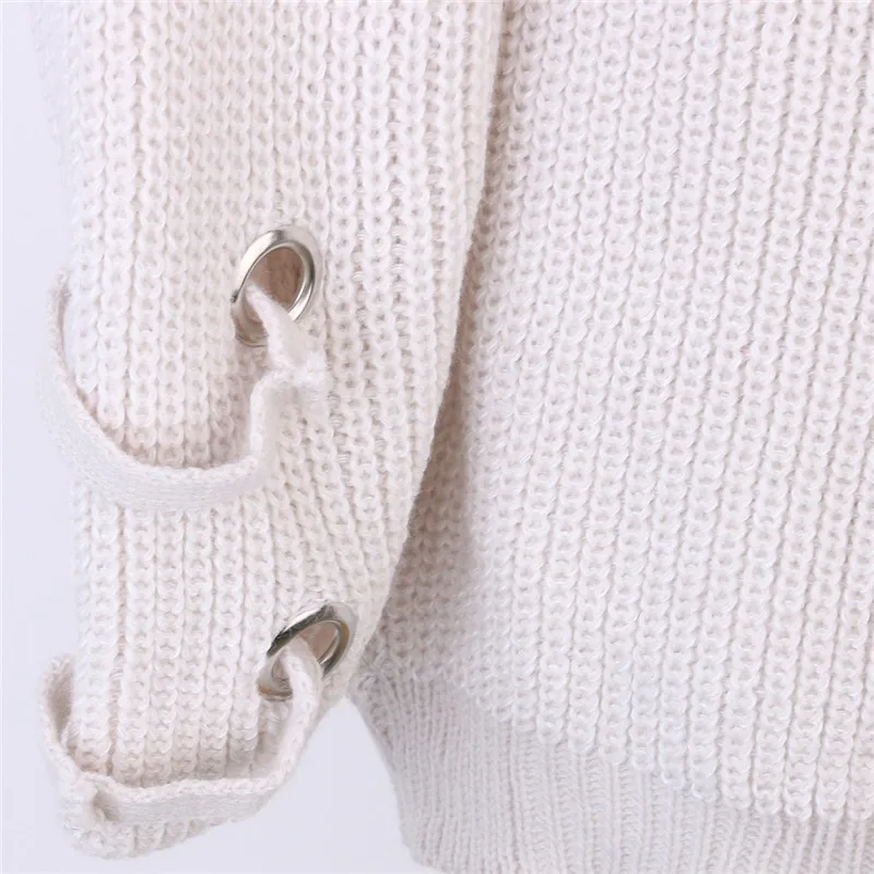 

Autumn V-Neck Elegant Sweater Women Long Sleeve Lace up Knitted Sweaters and Pullovers Loose Jumper Bandage Tops Pull Femme