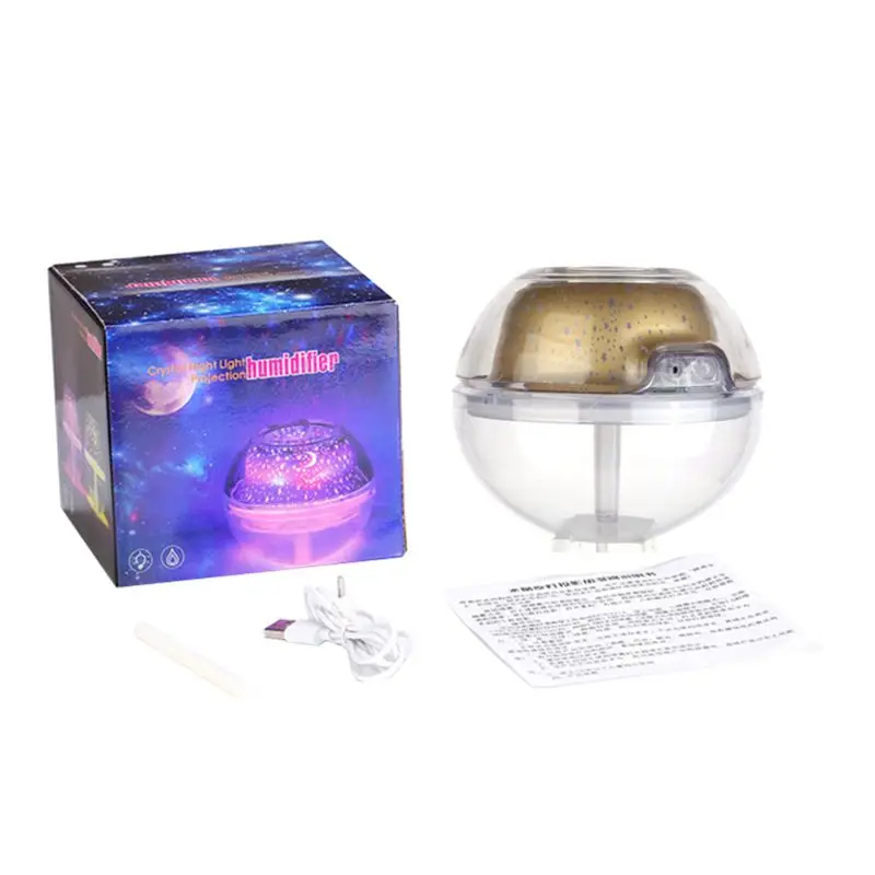 500ML Mini Magic Crystal Star Projection Air Humidifier Oil Diffuser Purifie Room Nebulizer LED Lamp Small Air Conditioning Home