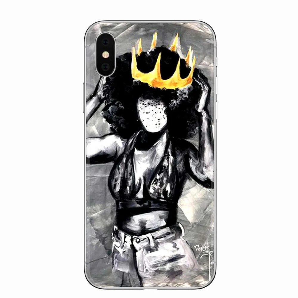 Для девочек черного цвета Magic рок меланина попсовое королева чехол для Apple iPhone X 7 8