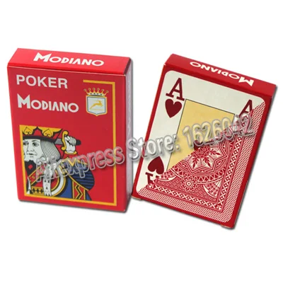 XF Modiano итальянская игра в покер игральные карты-красный покер Jumbo индекс-одна карточная колода- пластик Сделано в Италии - Цвет: 2 red