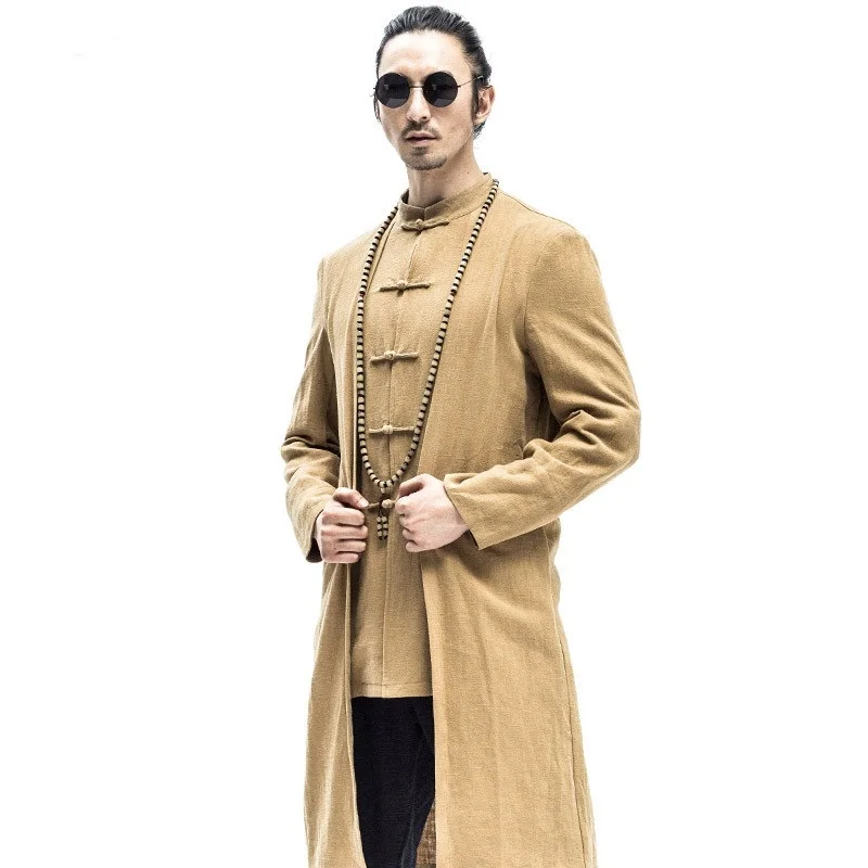 Традиционная китайская одежда для мужчин костюм с воротником стойкой Восточная