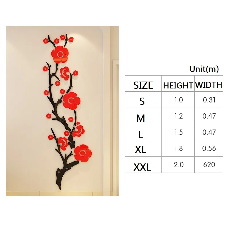 Настенные 3D наклейки в китайском стиле с цветами домашние Переводные картинки