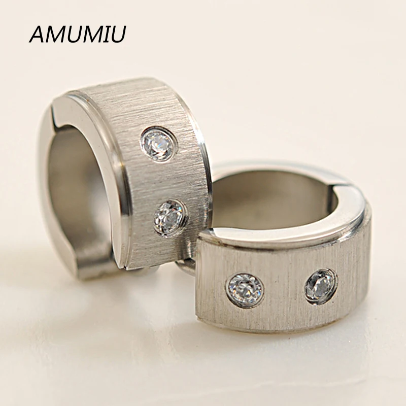 Мужские Серьги AMUMIU из нержавеющей стали 316 с тусклым полированным горным