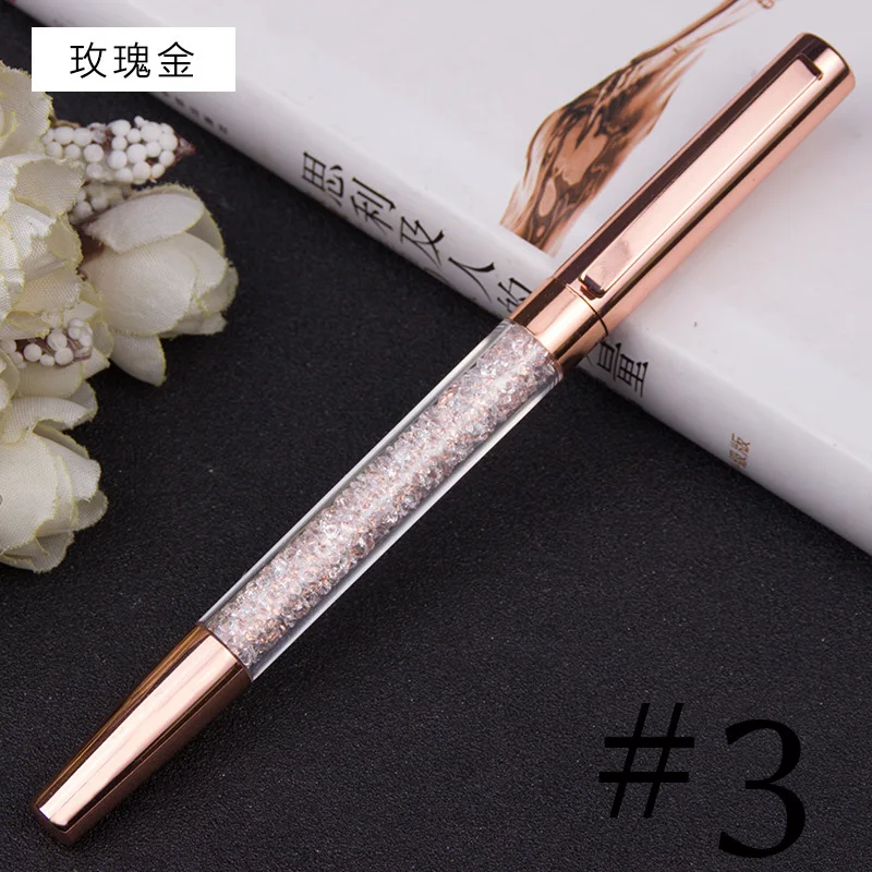 Rose gold 15 цветов на выбор креативный металлический С кристалалми и стразами шариковые ручки 0,5 мм фирменный Канцтовары, шариковая ручка, офисные и школьные принадлежности - Цвет: Rose gold