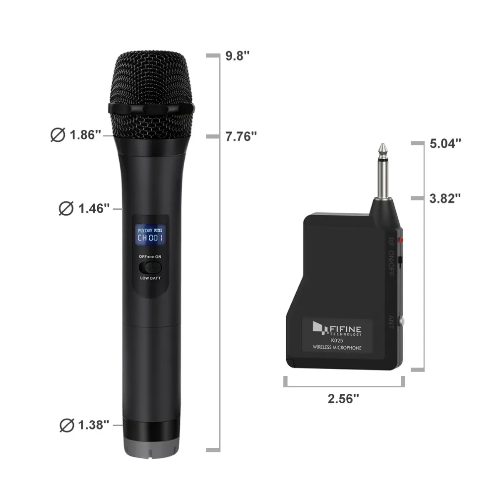 Беспроводная микрофонная система FIFINE UHF для наружной части маленький