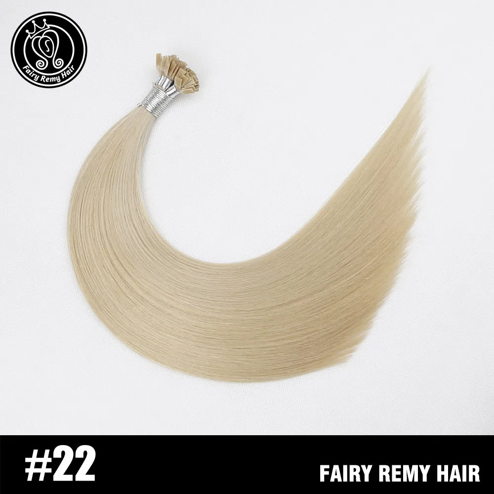 Сказочные волосы remy 22 дюйма 1 г/прядь настоящие волосы Remy Fusion с плоским кончиком для наращивания натуральные черные итальянские кератиновые капсулы волосы 50 г - Цвет: #22