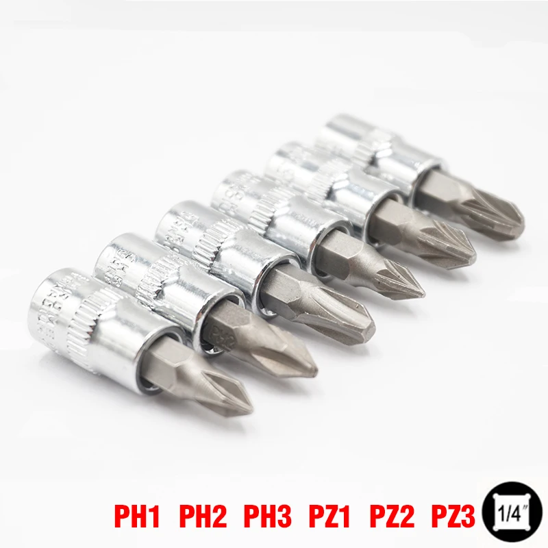 Крестовой гаечный ключ Phillips Pozi Socekt, 1/4 дюйма, PH1 PH2 PH3 PZ1 PZ2 PZ3, 6 шт.