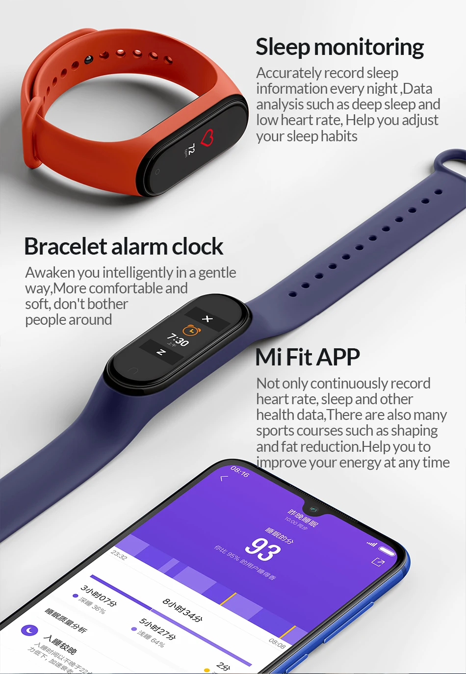 Xiaomi MiBand 4 Смарт Bluetooth 5,0 Браслет фитнес-браслет AMOLED цветной сенсорный экран китайская версия