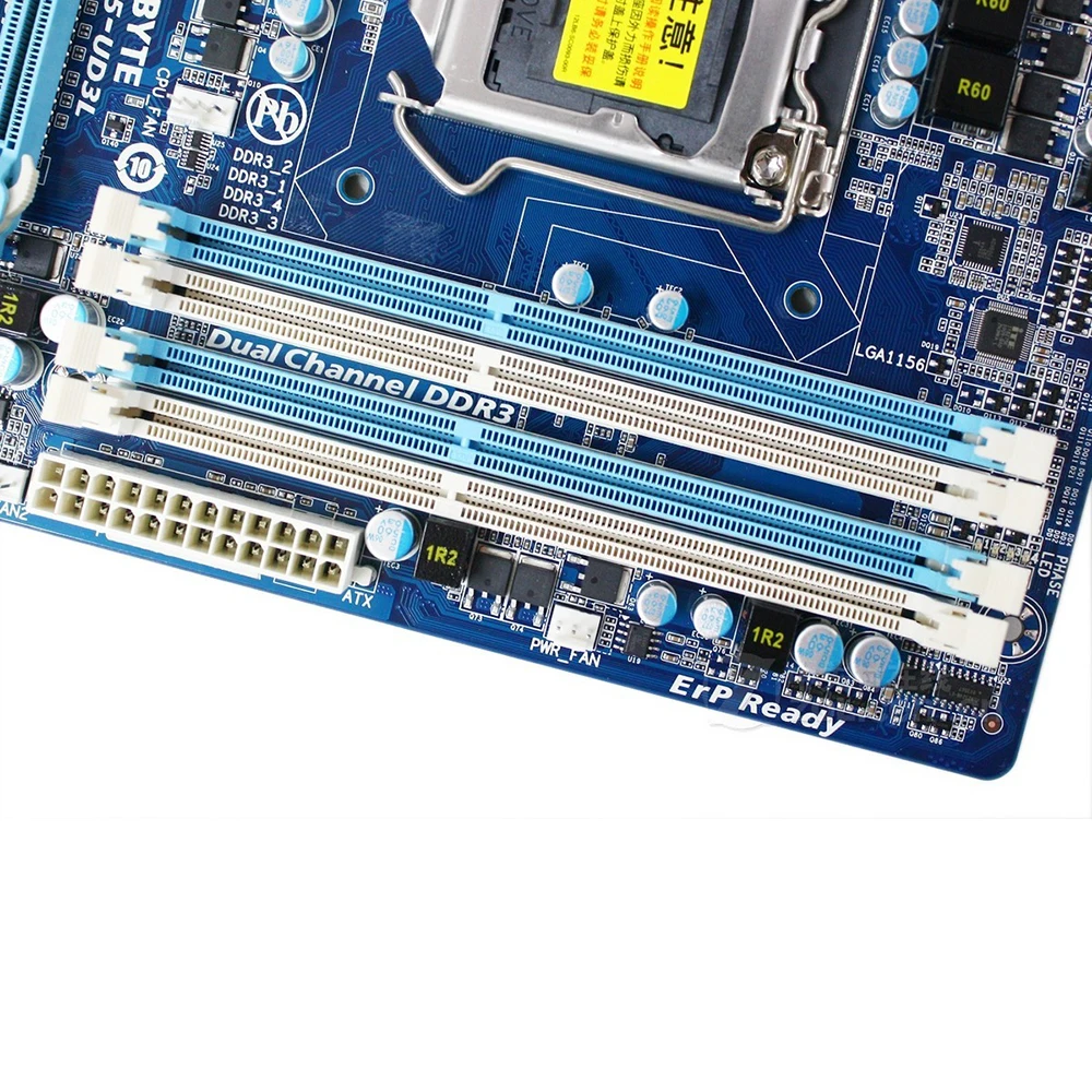 Оригинальная б/у рабочего стола материнской платы Gigabyte GA-P55-UD3L H55 LGA 1156 Core i7 i5 DDR3 16G SATA2 USB2.0 блок питания ATX