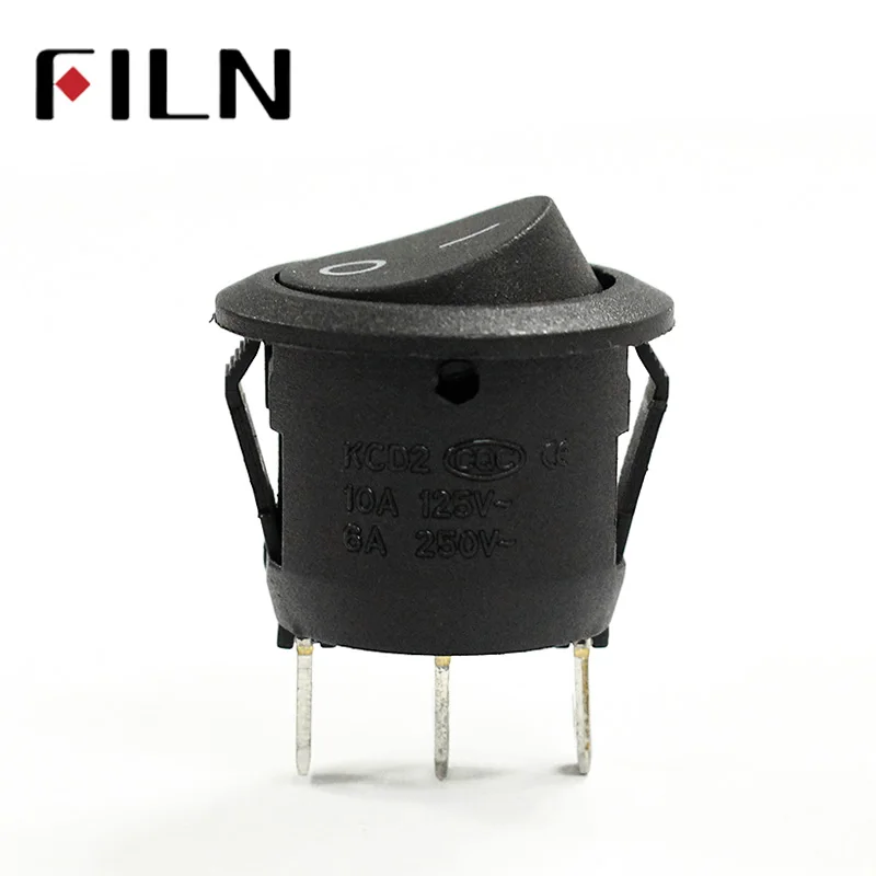 

2 Pin ON-OFF Small Round Boat Rocker Switches Black Mini Round Black White Red button Rocker Switch