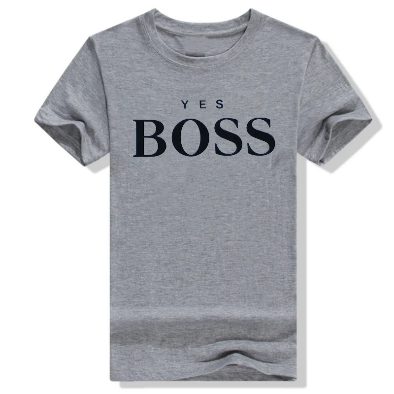 Футболка Для женщин да с надписью Boss принт короткий рукав Slim Fit Chemise Femme|Футболки| |