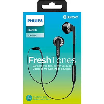 black Philips беспроводная гарнитура SHB5250 Bluetooth 4,1 висячая шея в ухо регулятор громкости спортивный адаптивный шумоподавление официальный тест - Цвет: black