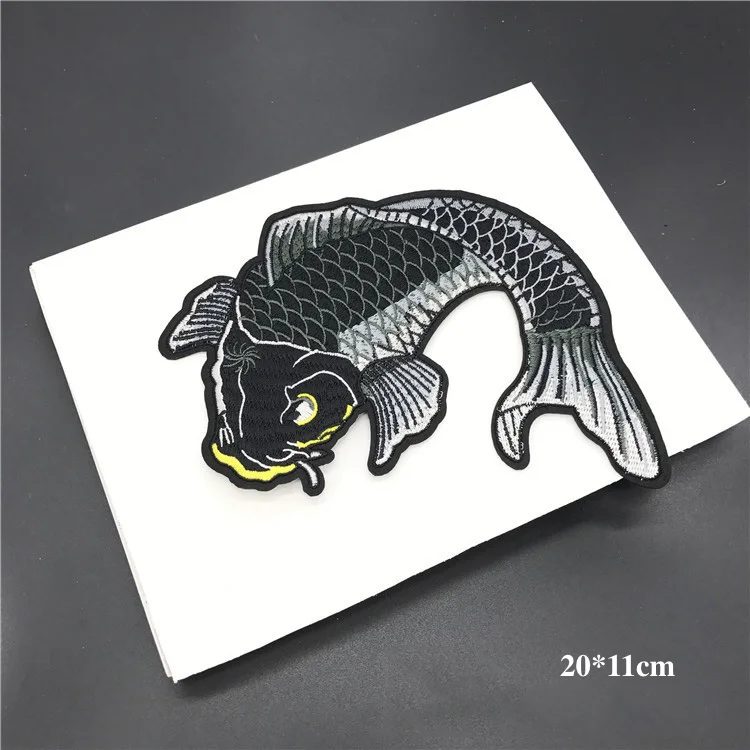 1 пара нашивок с вышивкой в виде рыбы аппликация для одежды сделай сам аксессуары