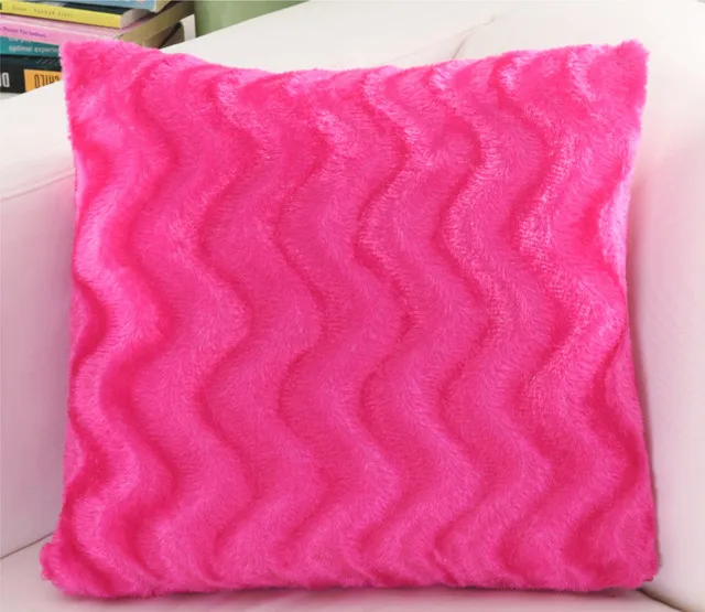 Rose Red 40x40 см/15,75x15,7" чистый цвет Наволочка на подушку короткая плюшевая Декоративная Наволочка на подушку для дивана объятия чехол для подушки домашний декор - Цвет: Rose Red