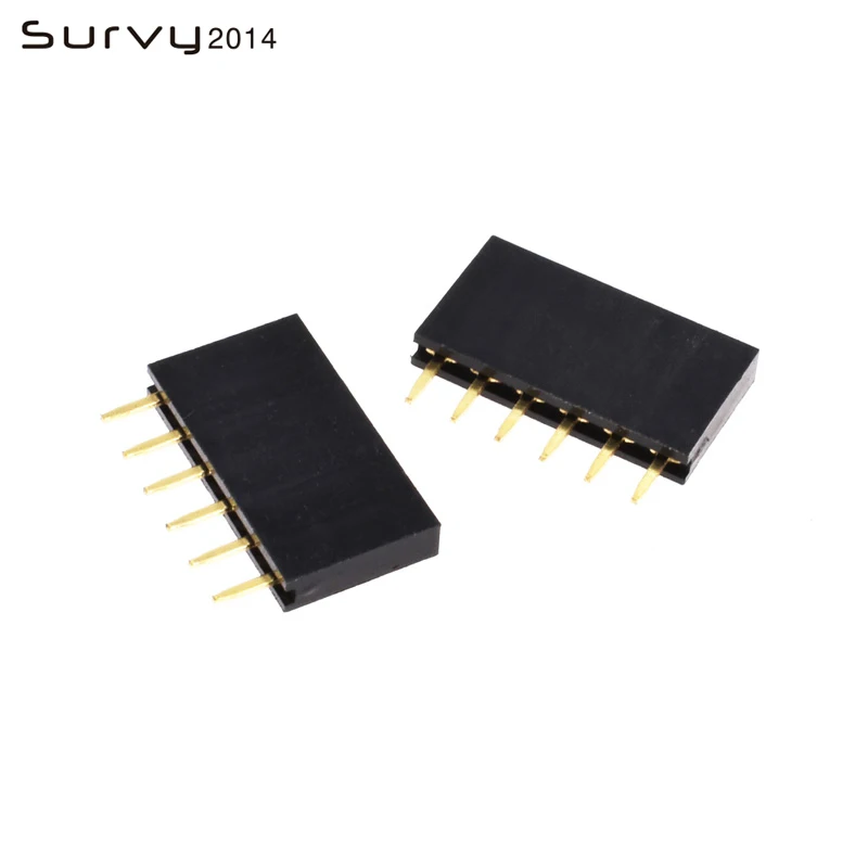 10/20/50/100PCS 6 Pin Header Socket gold plated 6Pin 2.54mm Row Straight Female Single | Электронные компоненты и
