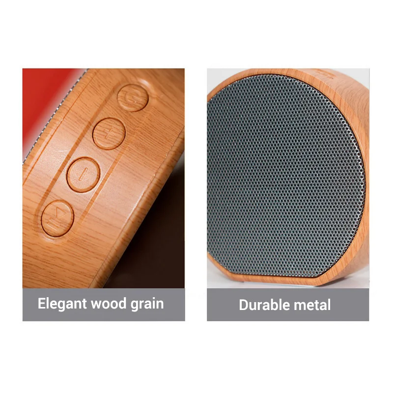 Мини Беспроводной Bluetooth Динамик деревянный Портативный Subwoof звук с микрофоном