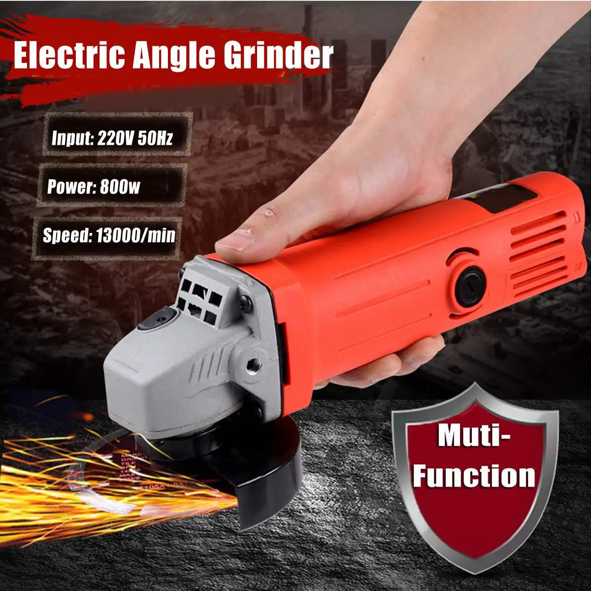 

800W 100mm 220V Portable Electric Angle Grinder Muti-Function Household Polish Machine Grinding Cutting Polishing Machine