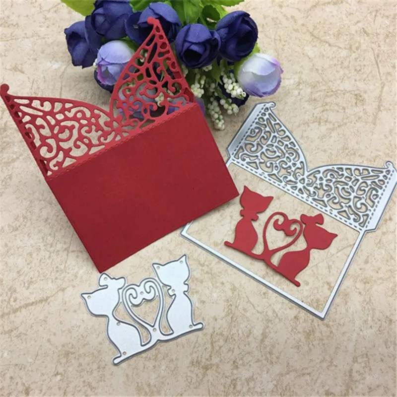 Кошечка для резки поздравительных открыток скрапбукинга Сделай Сам бумажные