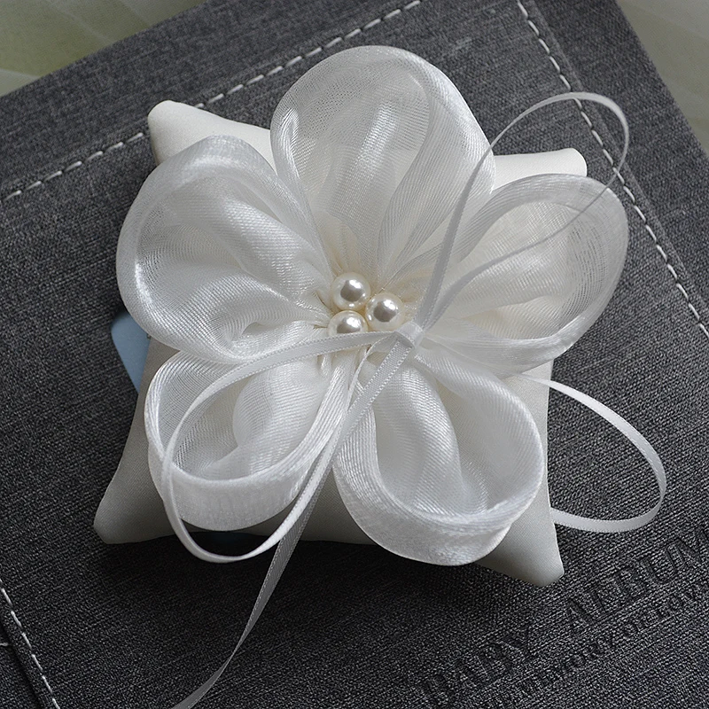 High quality Wedding Ring Pillow Eugen yarn big flower Bride Pillows Cushion Decoration accessories DIY party supplies | Дом и сад
