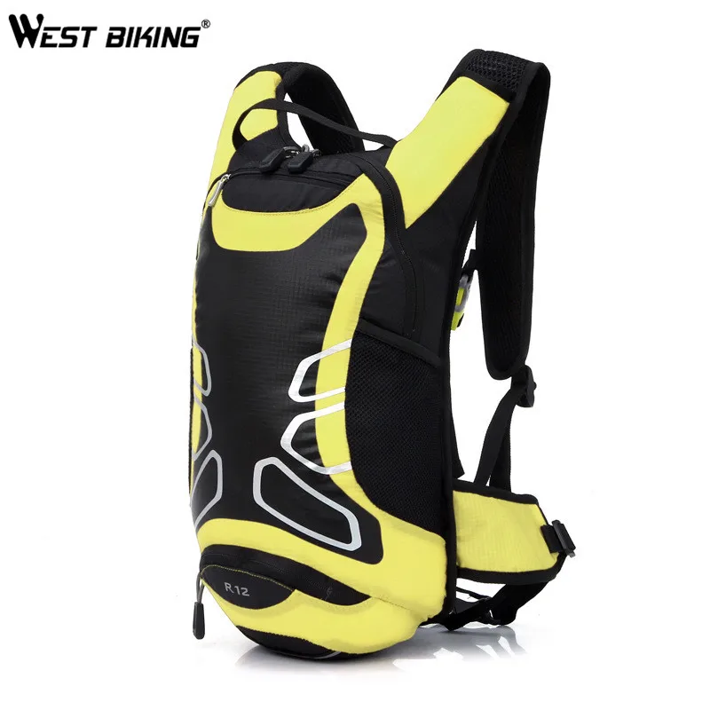 WEST BIKING сумка для велосипеда, рюкзак через плечо, ультралегкий спортивный рюкзак для верховой езды MTB, гидратационный рюкзак 12л, велосипедный рюкзак для велоспорта