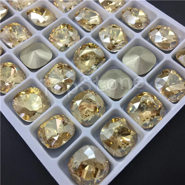 Golden Shadow 40 шт. K9 стекло Кристалл Классический квадратный точечный клей стразы толстая квадратная форма Стразы diy аксессуары для одежды - Цвет: Golden Shadow