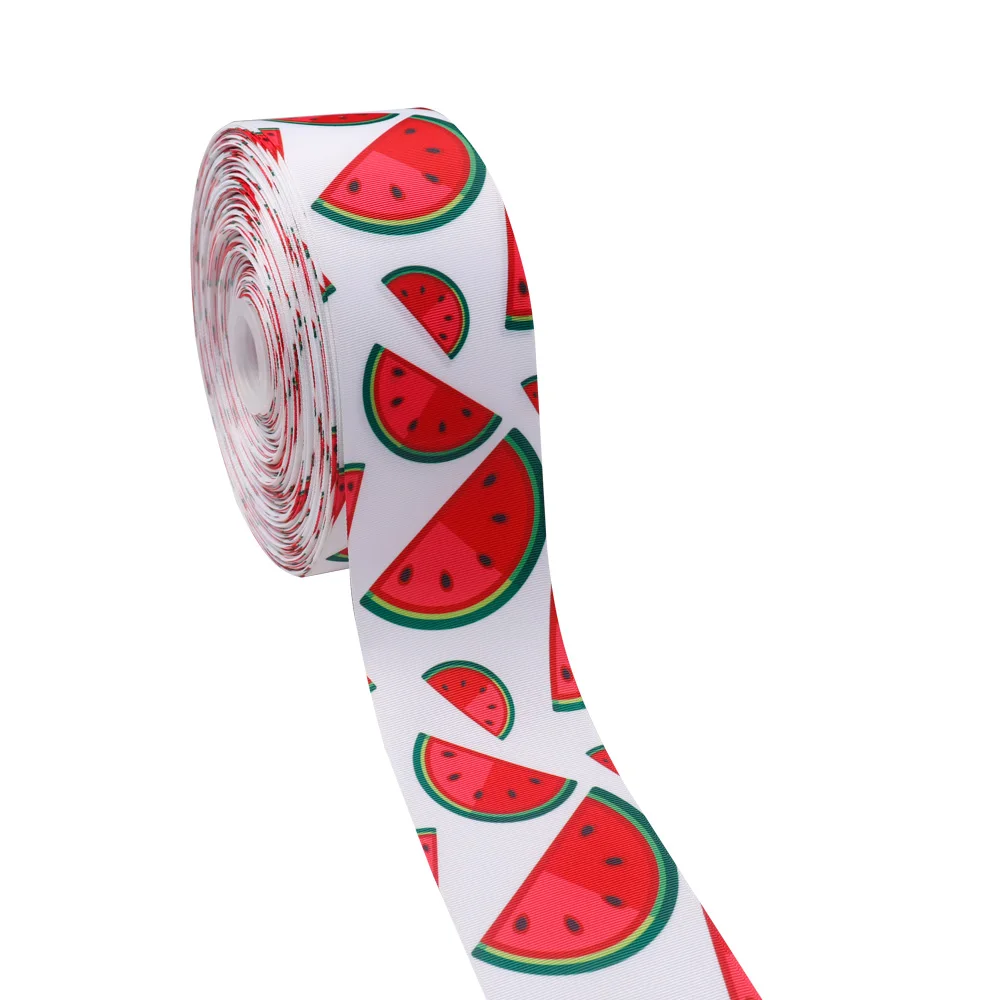 Watermelon 1 IBOWS 2 ярда/рулон "(75 мм) лента с фруктовым принтом милая лента с принтом в виде корсажа DIY заколки для волос аксессуары заколка для волос украшение - Цвет: Watermelon 1