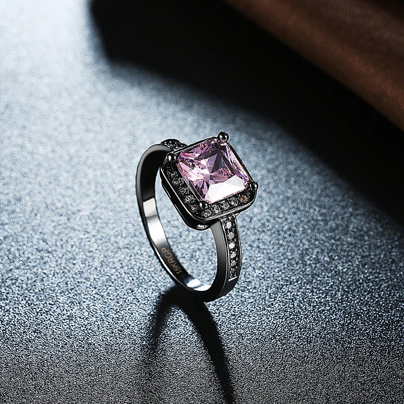 Новое черное кольцо с камнем AAA CZ черного золота уникальный дизайн кольца для
