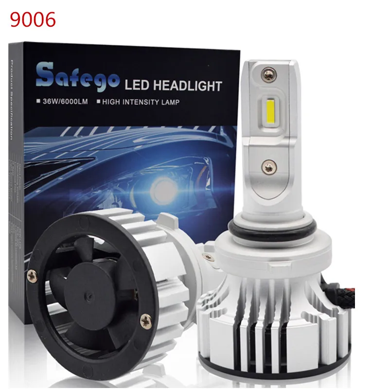 Safego 36 Вт H8 H9 H11 H4 Hi/Lo H7 комплект автомобильных светодиодных фар лампы 9005 9006 4 супер яркий светодиодный авто лампы белого цвета 6000K