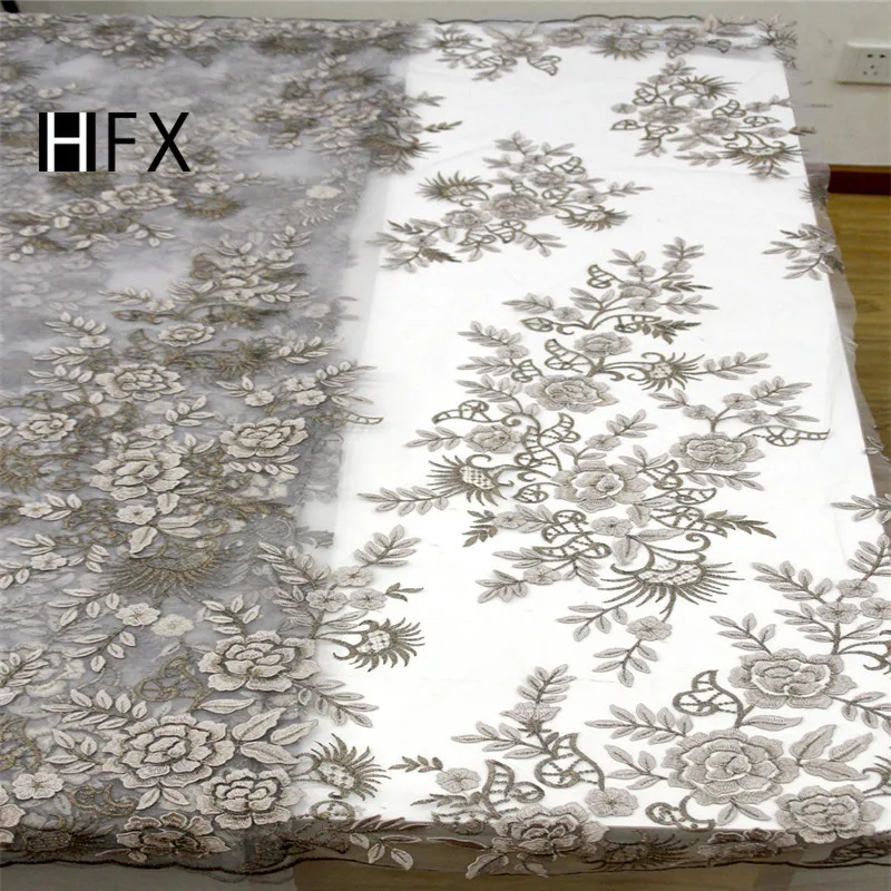 HFX французская кружевная ткань 2019 женское платье порошкового синего цвета