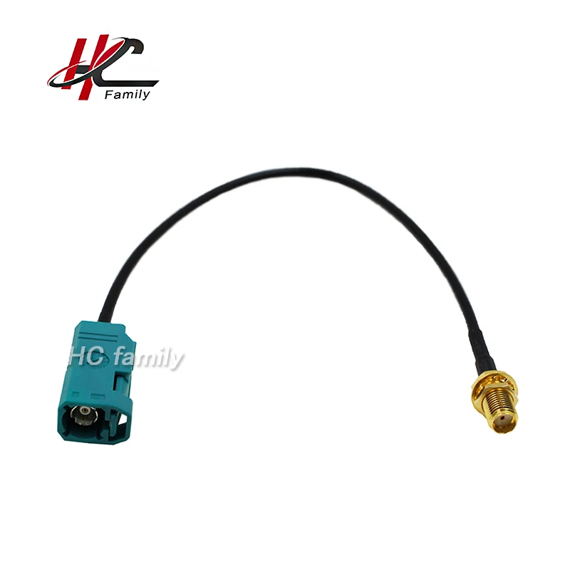 Новый водяной синий Fakra Z Женский Разъем для SMA женский удлинитель RG174 20 см 7.8in |