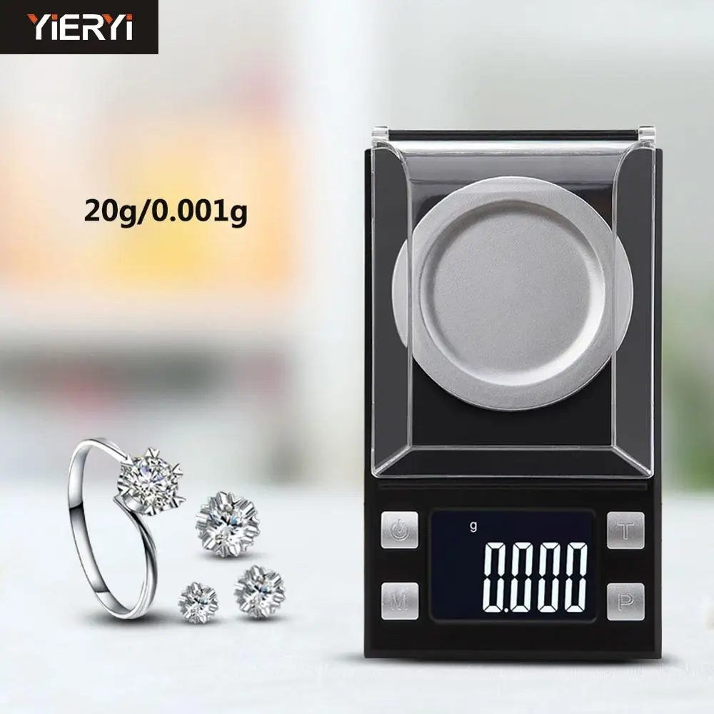 20g Yieryi электронные весы с ЖК-дисплеем, цифровые весы 0,001 г, точные медицинские ювелирные изделия, карат, весы 10 г/20 г/50 г/100 г, карманные весы - Цвет: 20g