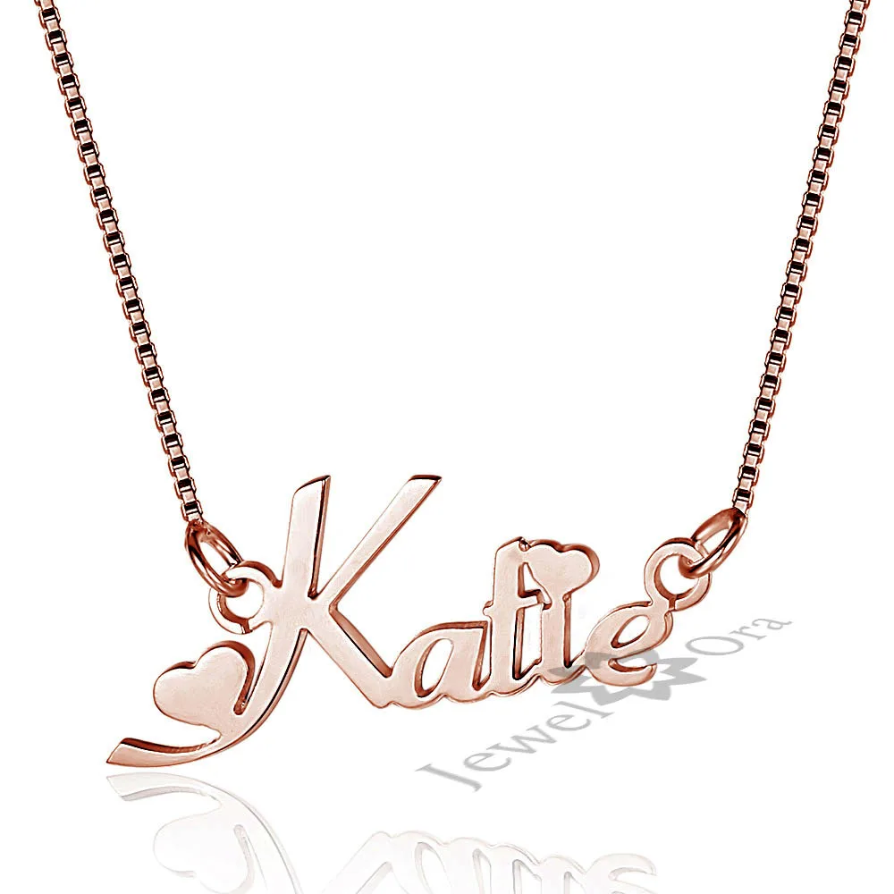 Персонализированное именное ожерелье из стерлингового серебра 925 пробы с 2