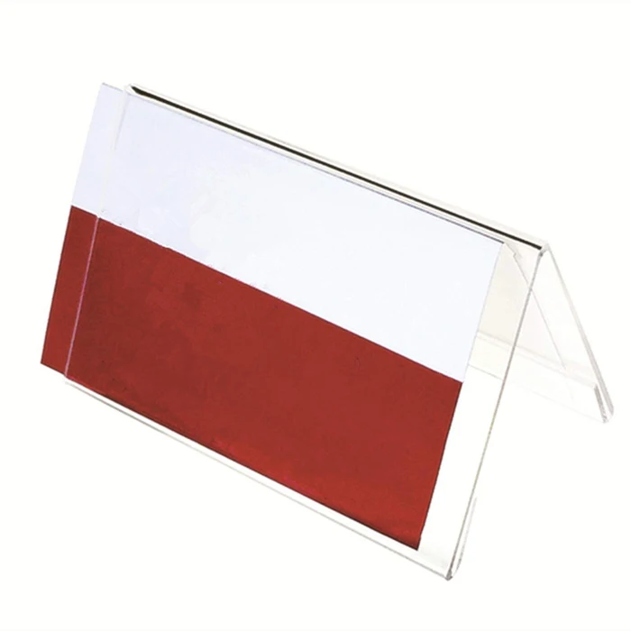 XRHYY 5 Pcs Clear Acrylic Two-Sided Nameplate, V-Shaped Office Desktop Sign Display Stand Price Name Business Card Label Stand - Цвет: 120x80mm