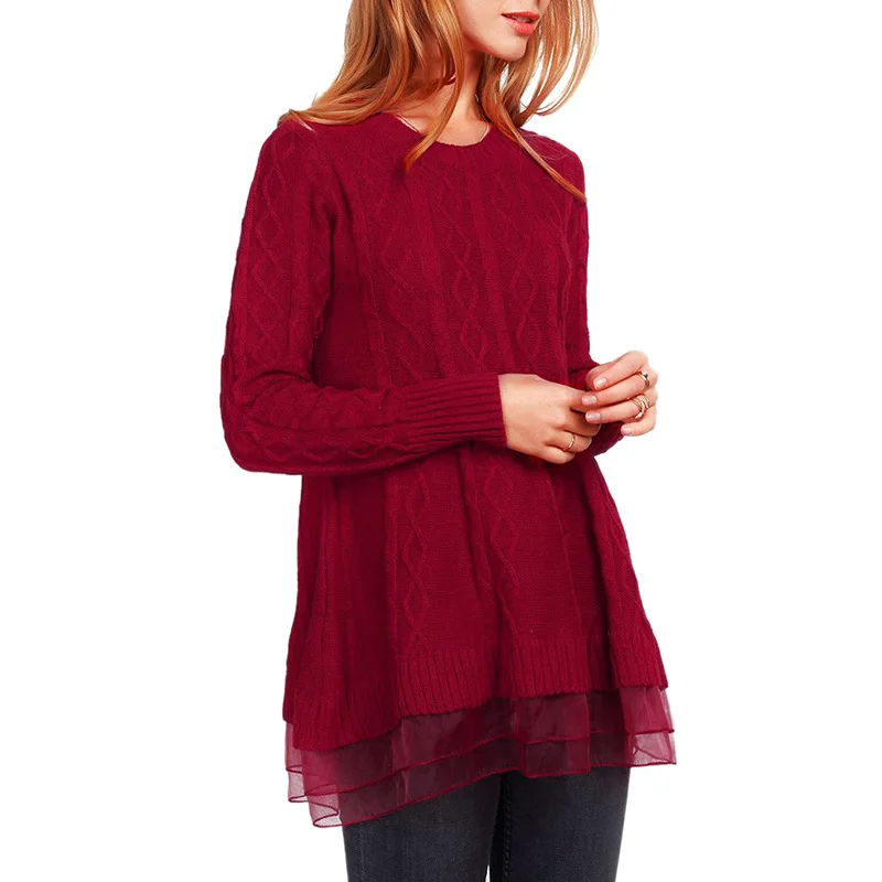 Женские свитера и пуловеры Eugen пряжа сплайсинга наборы свитеров для женщин осень