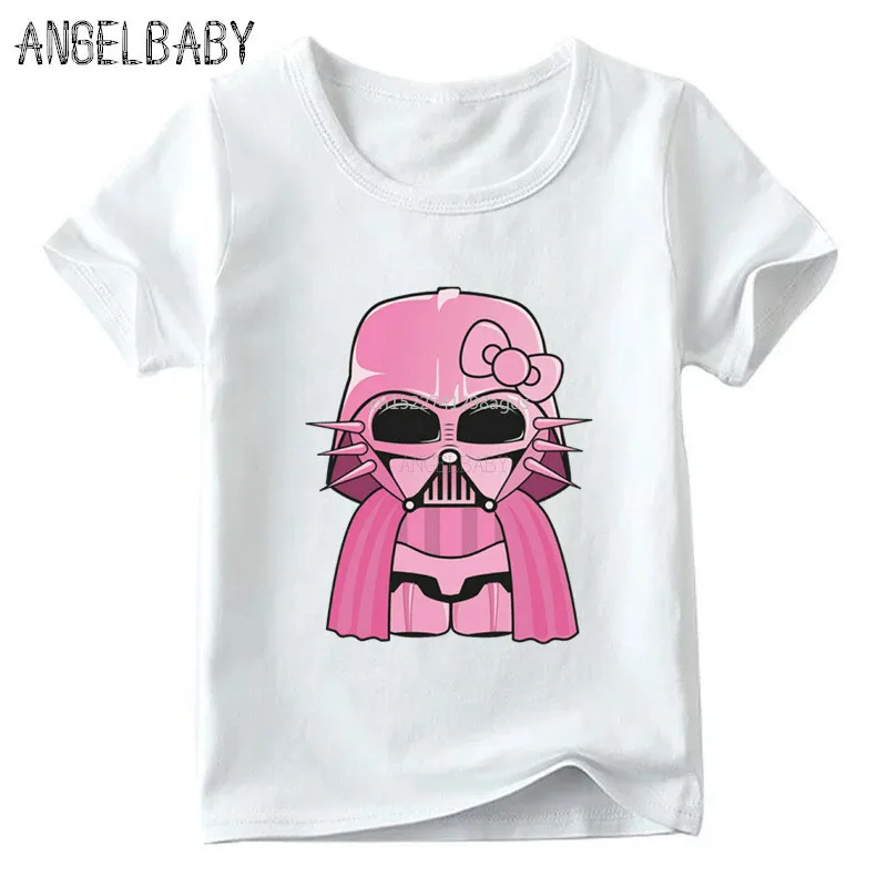 Розовая футболка с принтом Дарта Вейдера для мальчиков и девочек детские летние