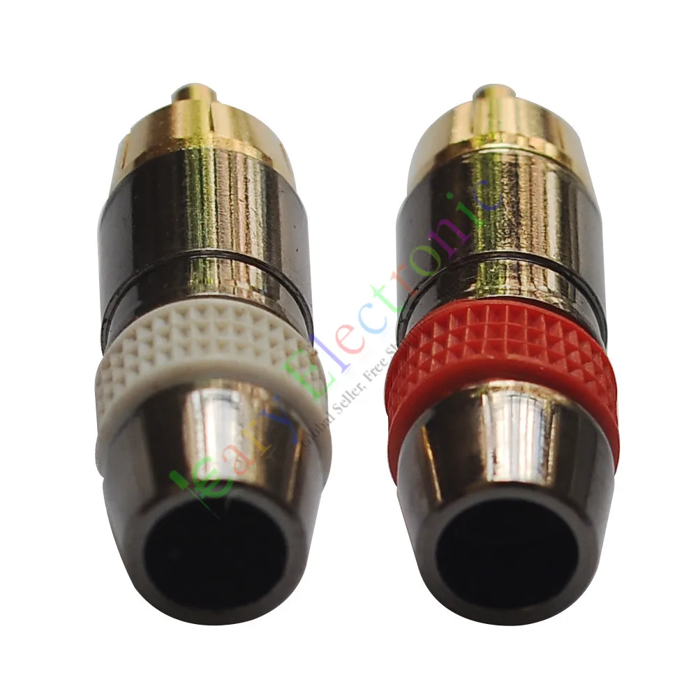 Оптовая и розничная продажа 4 шт. медный Переходник RCA с позолоченным штекером для
