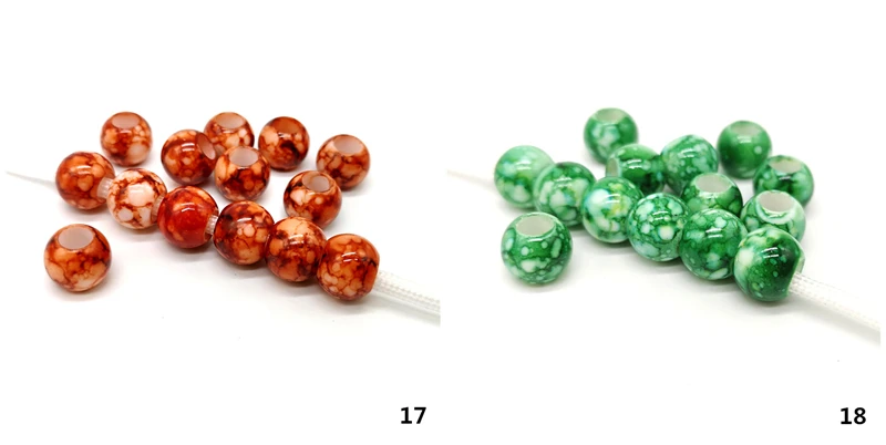 20 pcs 12mm Big Hole Beads Round Beads for Jewelry Making Acrylic Beads Multicolor Loose Bead Jewelry DIY Accessory
