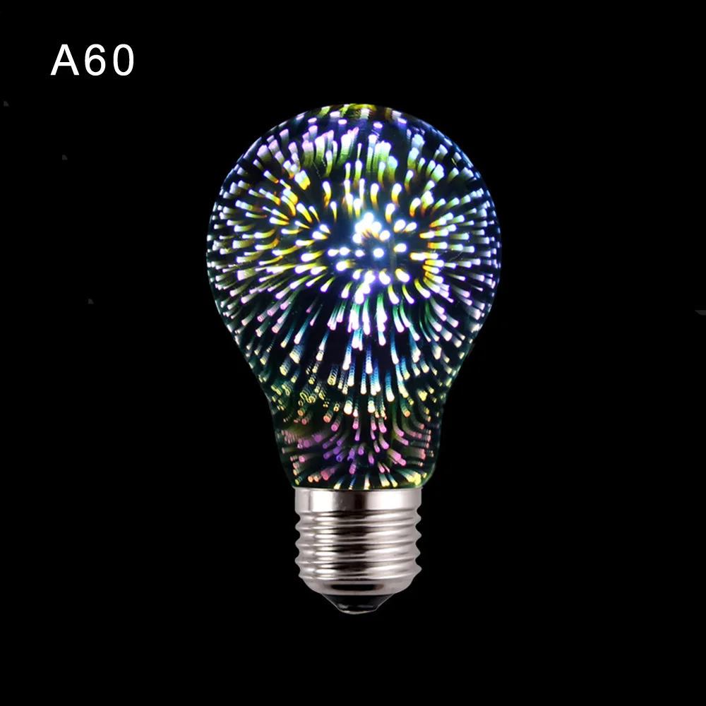 Светодиодные лампы Edison E27 3D фейерверк шар праздничное украшение лампочка