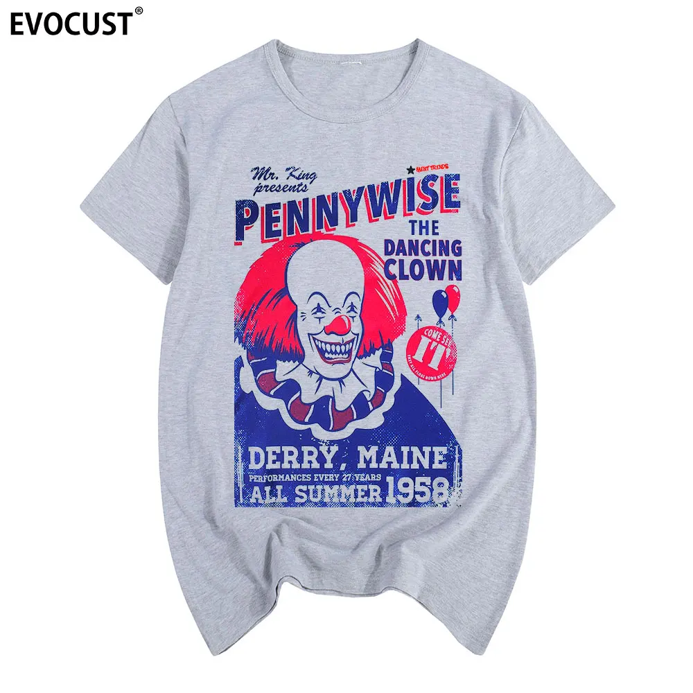Pennywise клоун Стефан Кинг 1990 из фильма ужасы футболка для косплея Хлопковая мужская